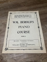 WM. Berold’s Piano Course Book 1 & 2, 1904-15 Vintage Sheet Music Instruction