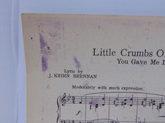 Little Crumbs Of Happiness Waltz Ballad Sheet Music 1920 M. Witmark & Sons