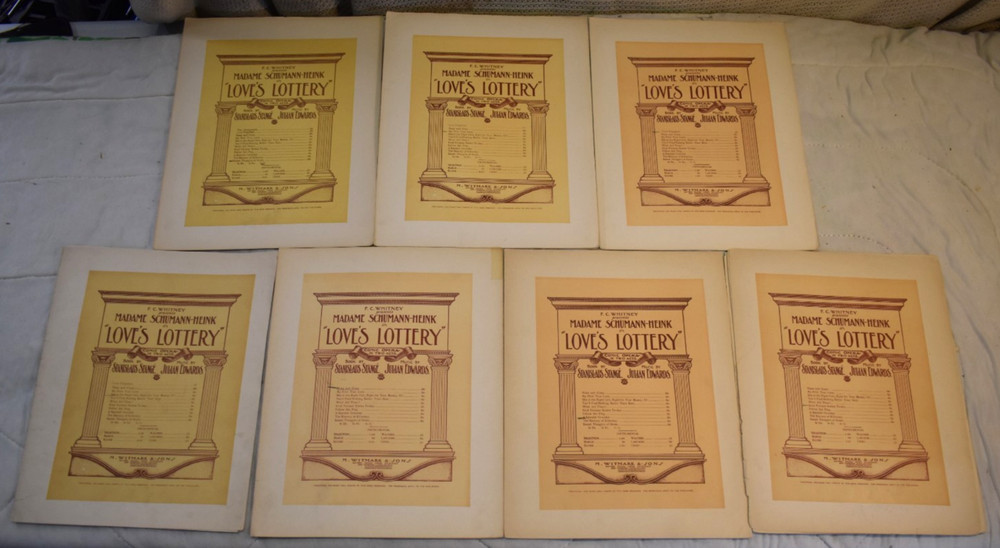 Love&rsquo;s Lottery Julian Edwards 1904 sheet music lot (7)