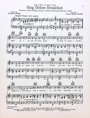 Sing Before Breakfast Sheet Music Broadway Melody Of 1936 Film Jack Benny Ebsen