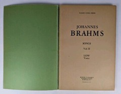 Kalmus Song Series Johannes Brahms Songs in Four Volumes Vol. II Low Voice