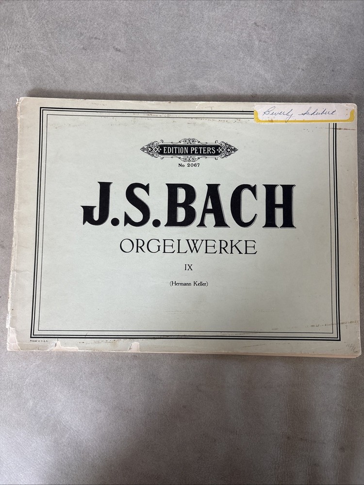 J.S. BACH Orgelwerke IX Edition Peters #2067 Hermann Keller Vintage organ music