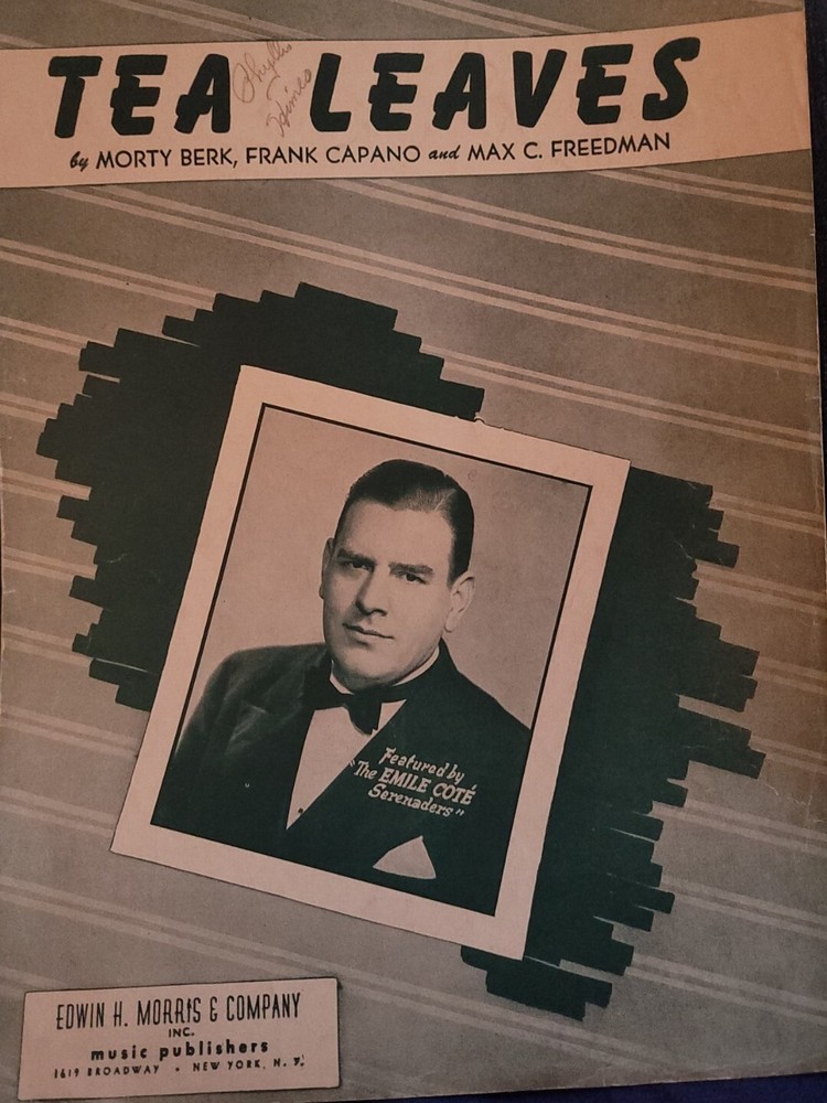 Tea Leaves Sheet Music M Berk F Capano M Freedman Emile Cote cover 1948 S1772