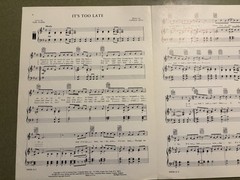 Carole King It’s Too Late Sheet Music Piano/Voice/Guitar Solo Pop 06636