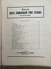 Witmark Hits through the Years: Words and Music Complete (1951 Songbook)