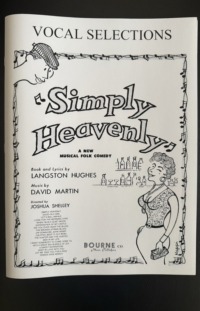 SIMPLY HEAVENLY Vocal Selections 1957 Broadway Sheet Music Langston Hughes RARE!