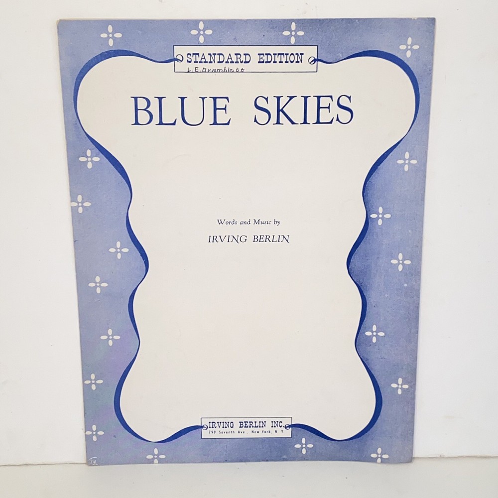 Vintage 1927 Blue Skies Sheet Music Standard Edition by Irving Berlin