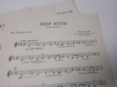 Deep River Brass Quartet Trumpet & Trombone Baritone Sheet Music Negro Spiritual