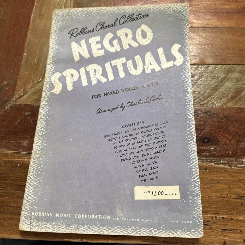 Negro Spirituals Robbins Choral Collection Piano Music Book