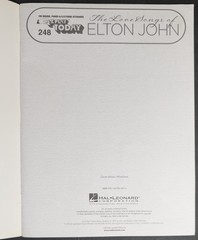 Elton John Love Songs Songbook 1975 Hal Leonard Easy Play Book Tablature Lyrics