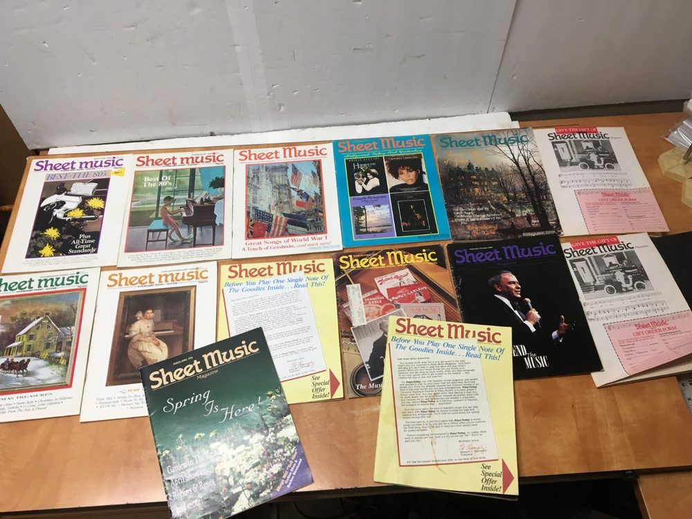 Vintage Sheet Music Magazine Lot of 14 Magazines Standard Piano/Guitar 1989-1998
