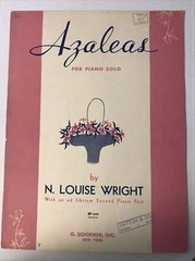 Azaleas for piano solo by N. Louise Wright 1942 piano sheet music 2C