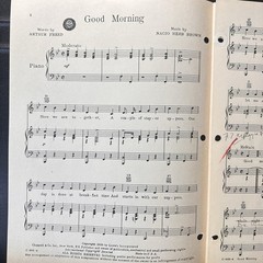 Good Morning from Singing in the Rain Piano Voice Sheet Music Freed Brown 1939