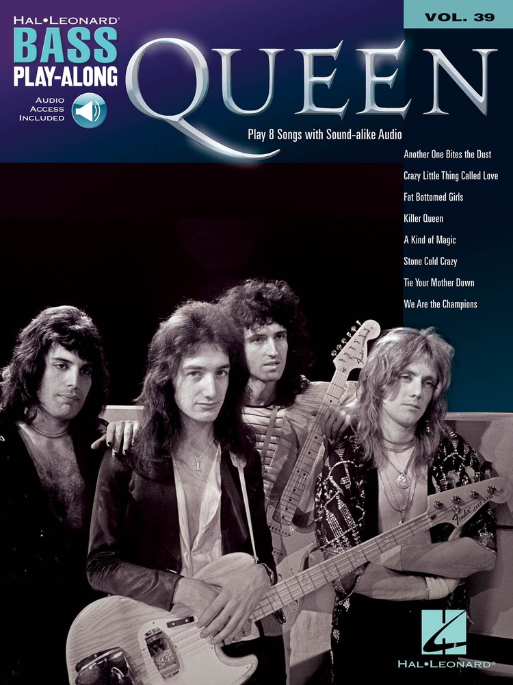 Queen Bass Play-Along Vol 39 for Bass Guitar Tab Sheet Music 8 Song Book & Audio