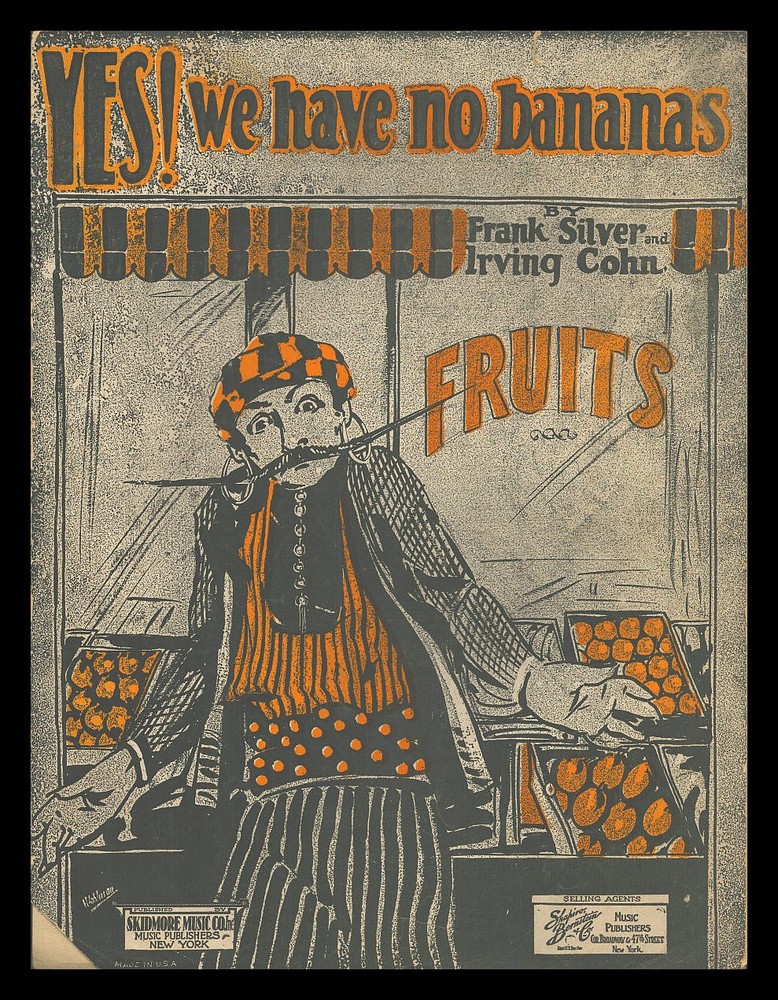 YES WE HAVE NO BANANAS 1923 Italian Dialect Novelty Vintage Sheet Music