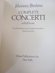 Complete Concerti of Johannes Brahms in full score 1981 Dover Publications music