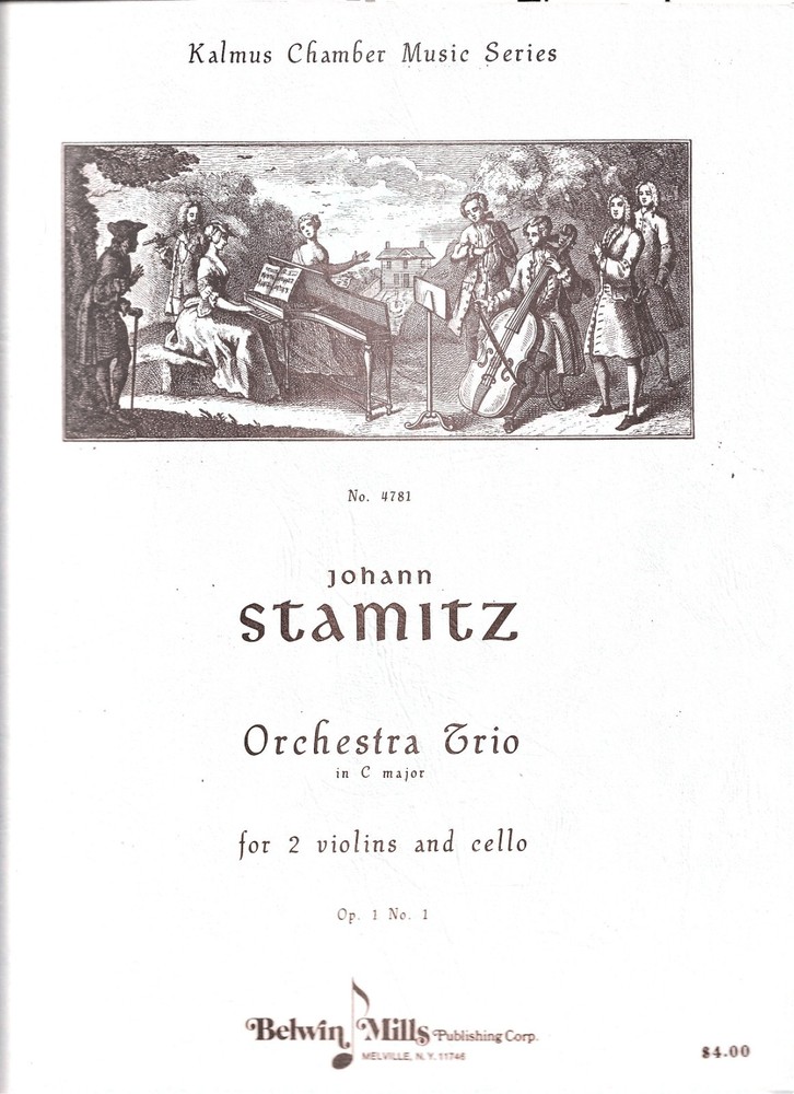 Johann Stamitz Orchestra trio in C major for 2 violins and cello Op. No. 1