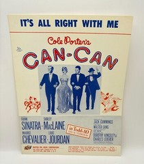 Its All Right With Me Vintage Piano Sheet Music from Can-Can Movie Cole Porter
