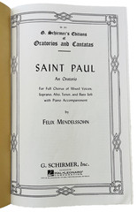 Saint Paul Oratorio by Mendelssohn Choral Music Book SATB Piano G Schirmer