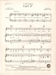 I Can Dream Can&rsquo;t I? from Right This Way, 1937, vintage theatre sheet music