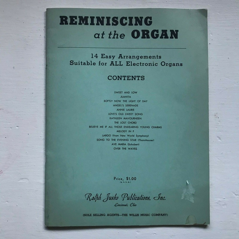 Reminiscing at the Organ 1957 Sheet Music Ralph Jusko VG