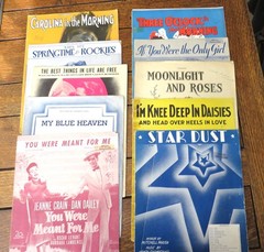Lot of 10 Sheet Music 1920s Perry Como Star Dust Rudy Vallee My Blue Heaven
