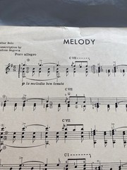 Vtg Andres Segovia Melody Classical Guitar Solo Sheet Music Song Transcriptions