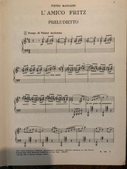 L&rsquo;amico Fritz Vocal Score. Made in Italy