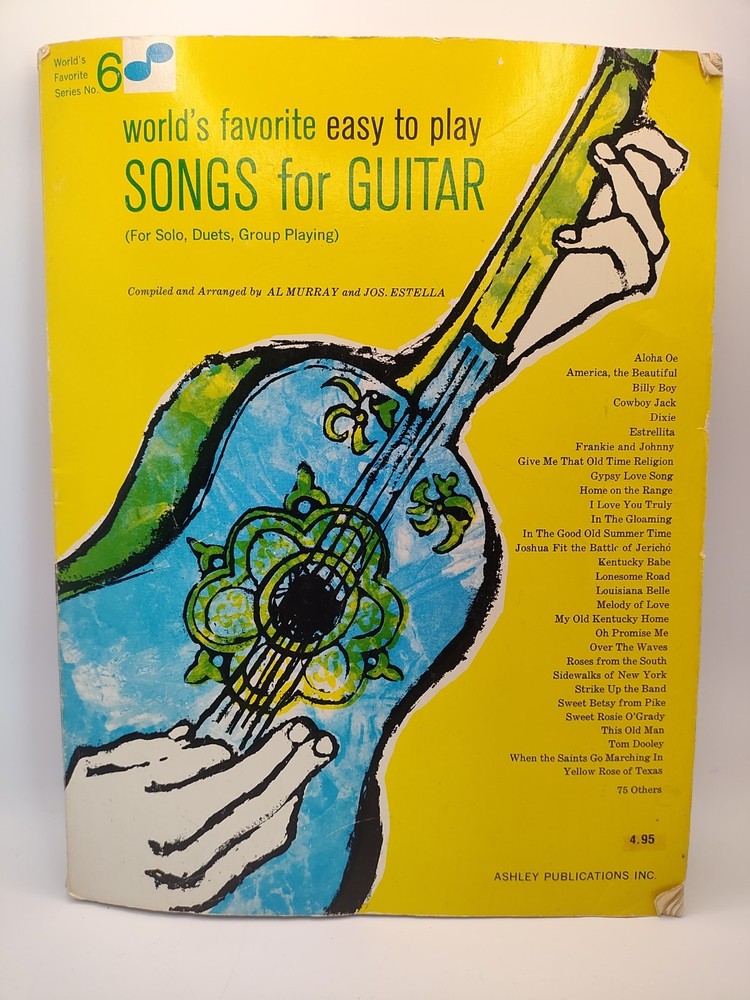 Vintage 1960 World’s Favorite Easy to Play Songs for Guitar Series Self Teaching