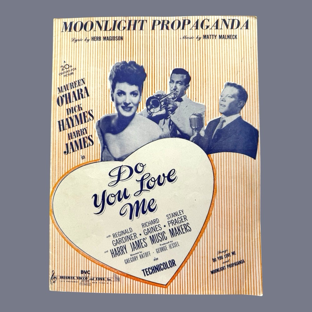 Moonlight Propaganda Sheet Music 1946 Maureen OHara Dick Haymes Harry James Film