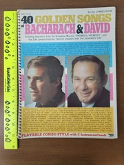 40 Golden Songs Burt Bacharach David Bb Eb Combo Sheet Music Spiral Bound 1970
