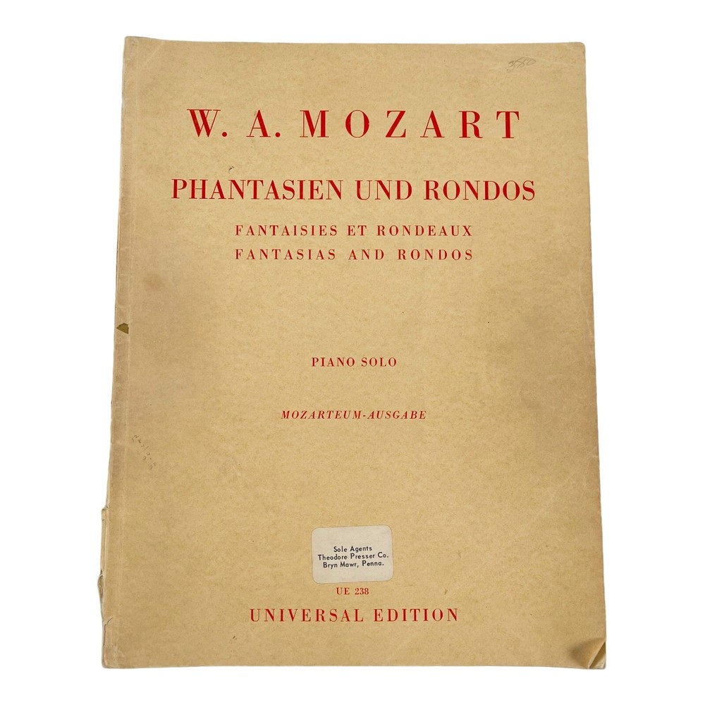 Mozart Phantasien Und Rondos Songbook Piano Solo Universal Edition Austria