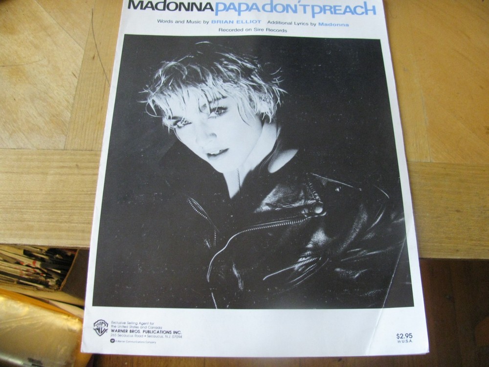 1986 MADONNA PAPA DON&rsquo;T PREACH SHEET MUSIC PIANO GUITAR LOWEST PRICE ON EBAY
