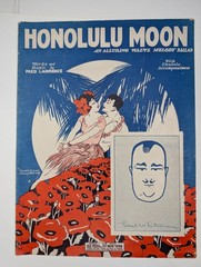 1926 Honolulu Moon Fred Lawrence Sheet Music Paul Whiteman Deco Waltz Ukulele