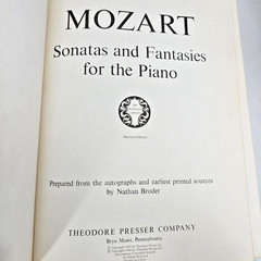 Mozart Sonatas & Fantasies For The Piano Theodore Presser Songbook Music Vtg