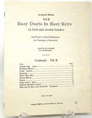 Easy Duets Easy Keys Sheet Music Booklet Vol II 1915 Piano 10 Songs US Seller