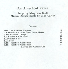 The Rainbow Connection All School Revue Sheet Music 1989 2 Part / Unison Carter