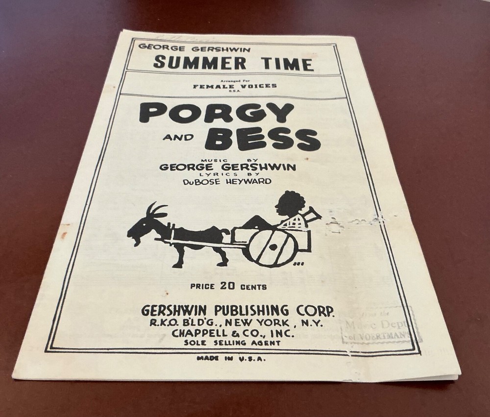 VTG Summer Time arranged for Female Voices..Porgy and Bess .George Gershwin 1935