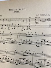 Nightfall Idylle for Pianoforte by Ryder 1873 1901 Large Format Sheet Music Art
