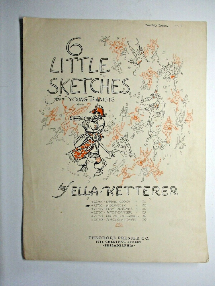 Hide & Seek 1932 Ella Ketterer Sheet Music Piano Song Book Note Paper Vintage