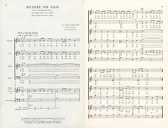 Vintage Bourrée For Bach Sheet Music SATB Chorus String Bass Snare 1964 Williams