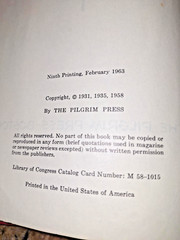 Pilgrim Hymnal 9th Printing- The Pilgrim Press Boston – Hard Cover (1963 )