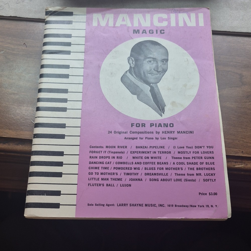 Henry Mancini Mancini Magic Piano Sheet Music Song Book Lou Singer MPN 1619