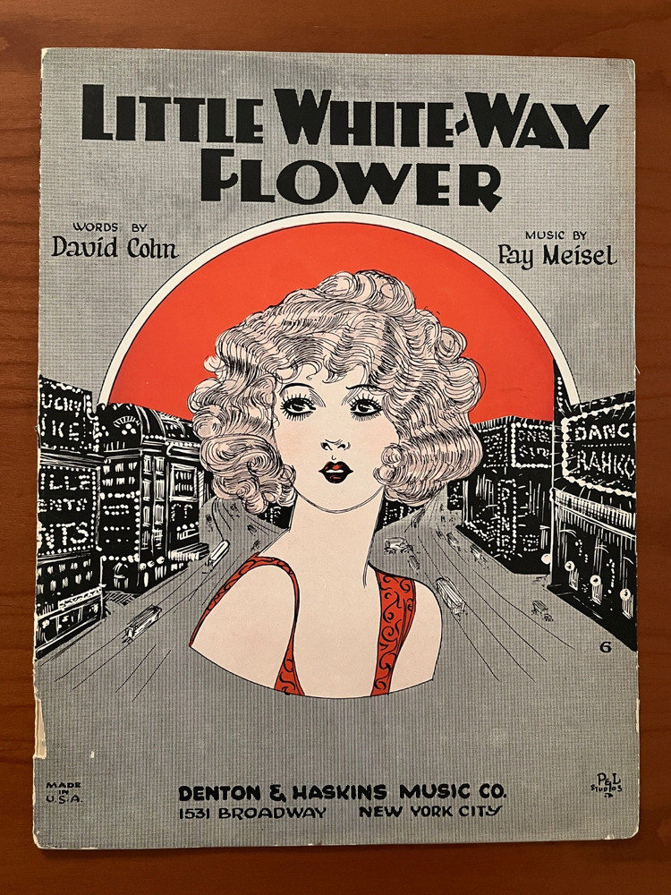 Little White Way Flower sheet music, 1924, By David Cohn/Ray Meisel