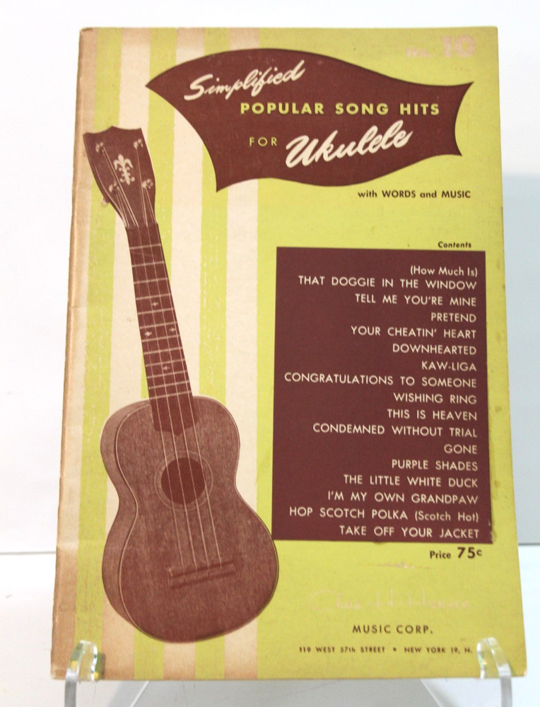 Simplified Popular Song Hits No 10 Ukulele Song Book Words Sheet Music Vintage