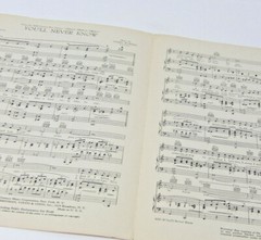 Vintage Sheet Music You&rsquo;ll never know 1943 20th Century Fox.