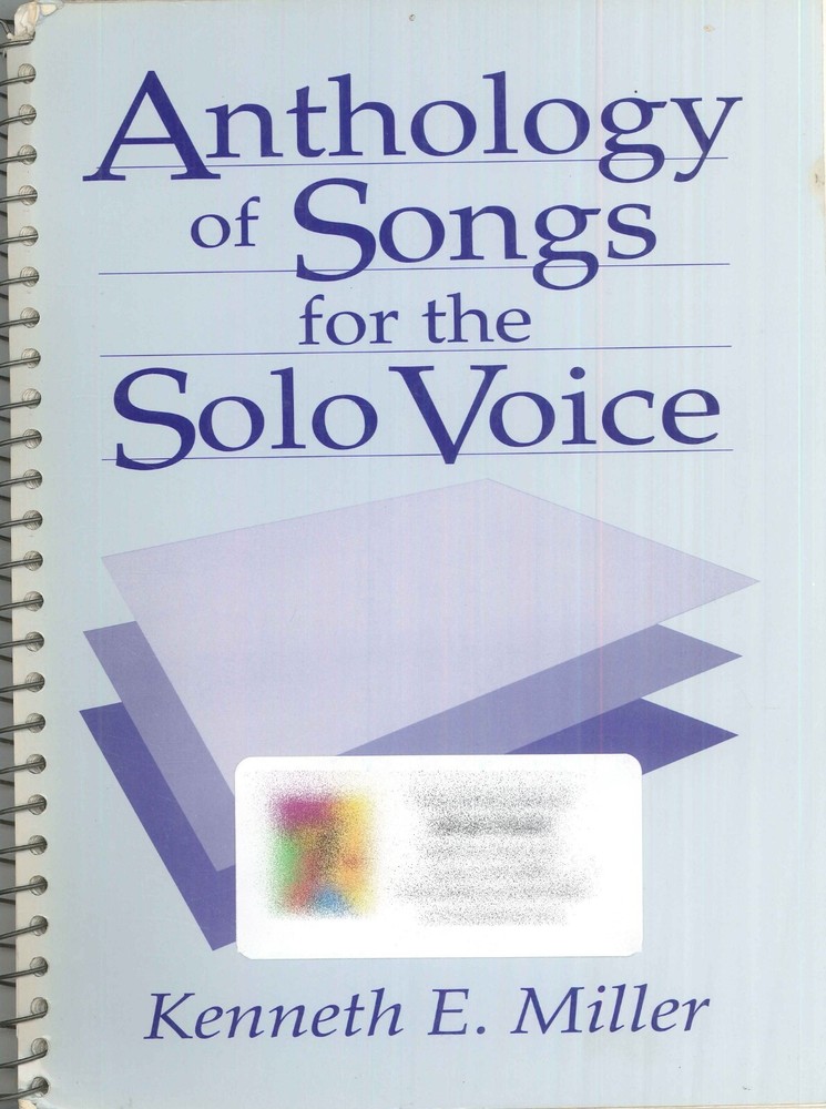 Anthology Of Songs Solo Medium Voice 1994 Miller Spiral Bound French German