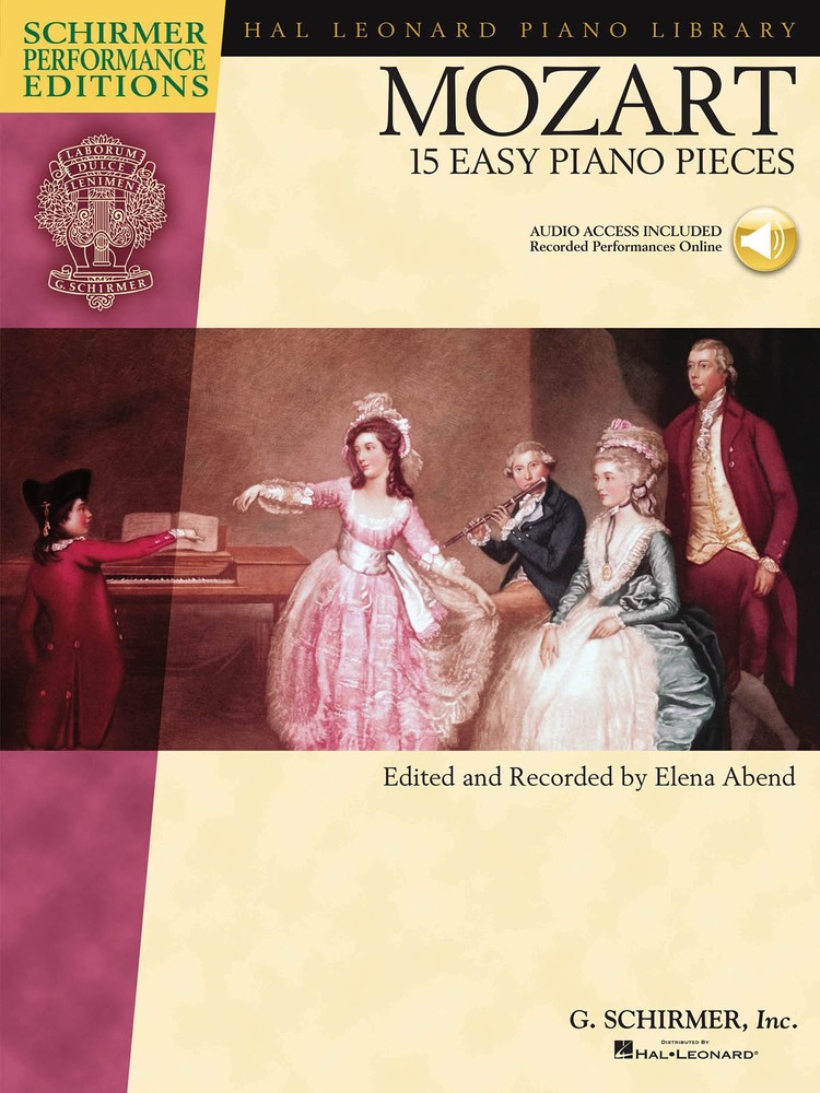 Mozart 15 Easy Piano Pieces Classical Sheet Music G Schirmer Book & Online Audio