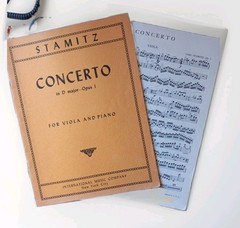 Stamitz, Concerto in D Major, Opus 1, Viola & Piano, Also Extra Set For Viola
