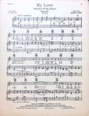My Lover Sheet Music Paris Irene Bordoni Jack Buchanan 1929 Film Eddie Ward